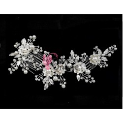 Tiara Ti022 argintie pentru mirese cu crystale